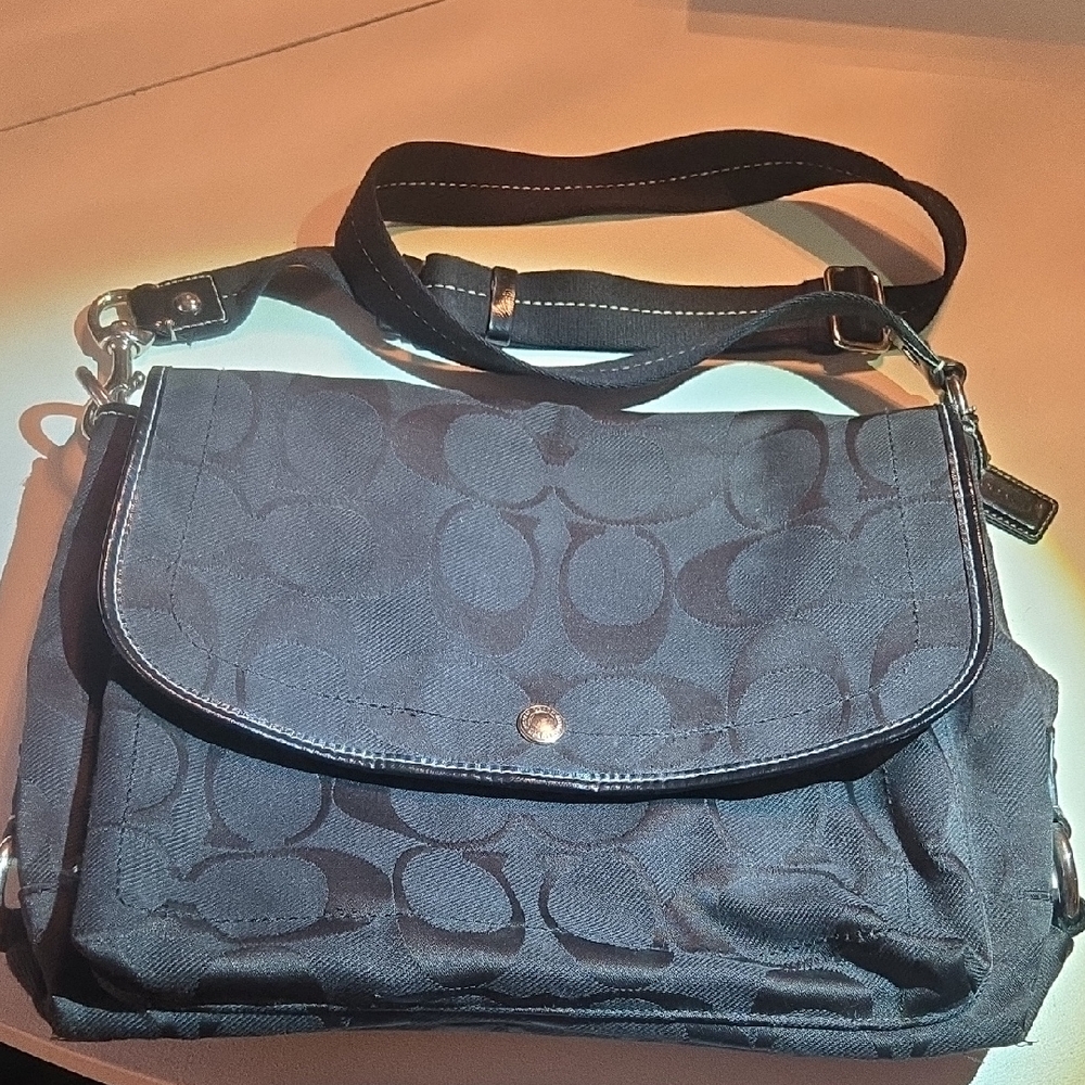 Coach Black Signature Canvas Crossbody Bag